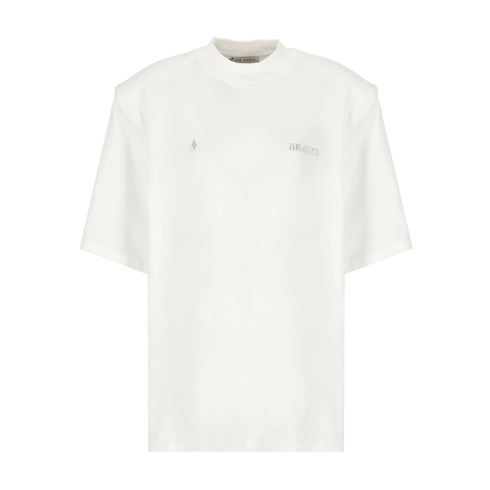 The Attico Witte Katoenen T-shirt met Contrasterend Logo White Dames