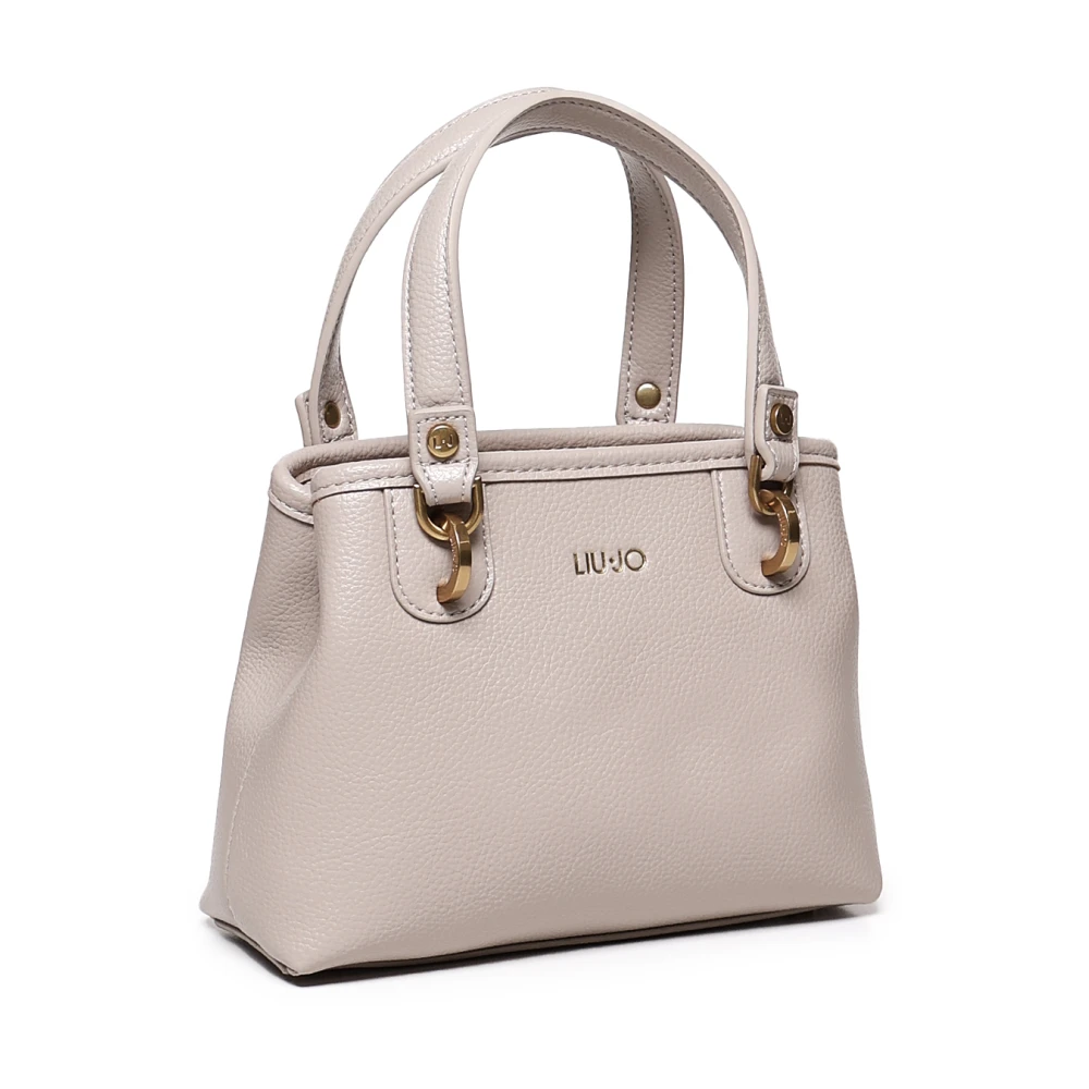Liu Jo Taupe Gehamerde Effect Handtas met Riem Beige Dames