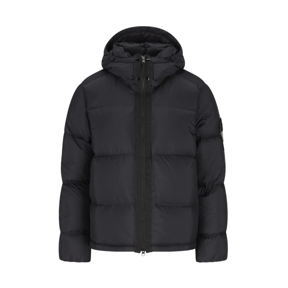 Stone Island Black Winter Jackets, Male, 2XL, Coats