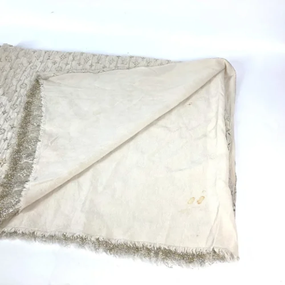 Louis Vuitton Vintage Pre-owned Silk scarves Beige Dames