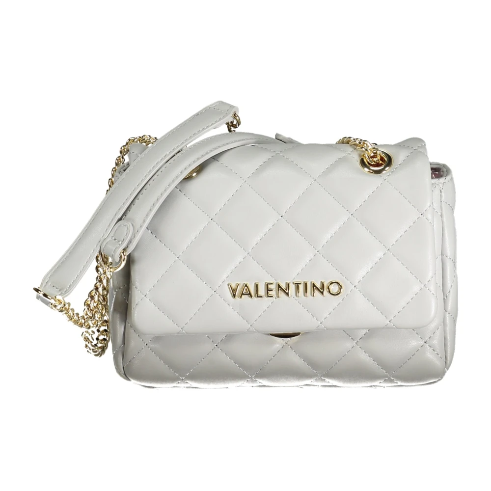 Valentino by Mario Valentino Grijze Ketting Crossbody Tas met Clip Sluiting Gray Dames