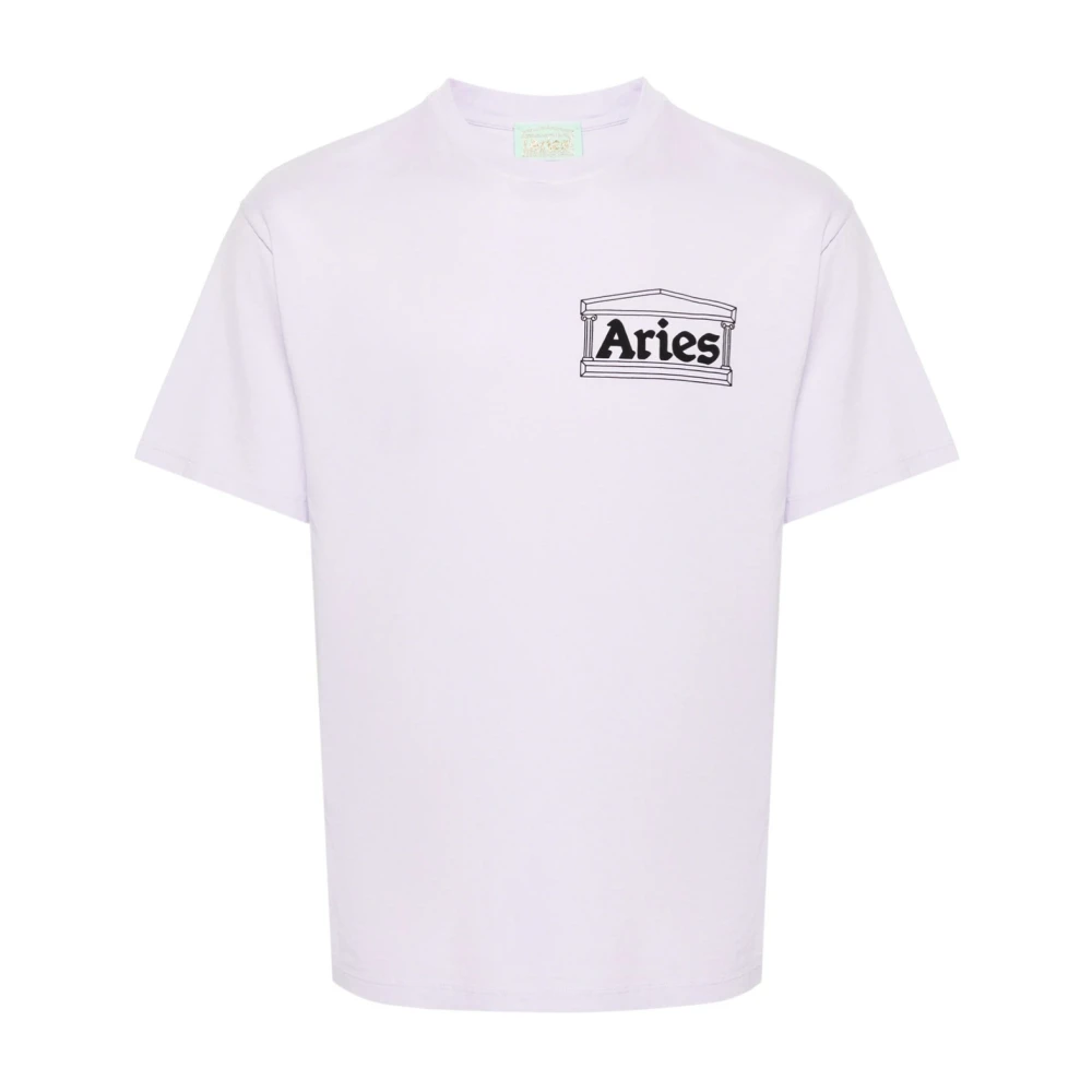 Aries Sunbleached Temple Korte Mouw Tee Purple