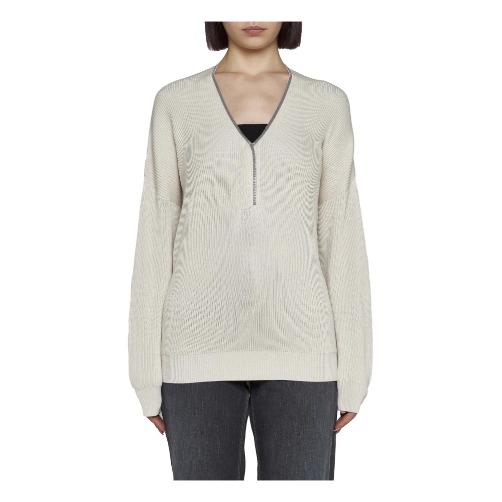 BRUNELLO CUCINELLI Witte Truien voor Vrouwen White Dames