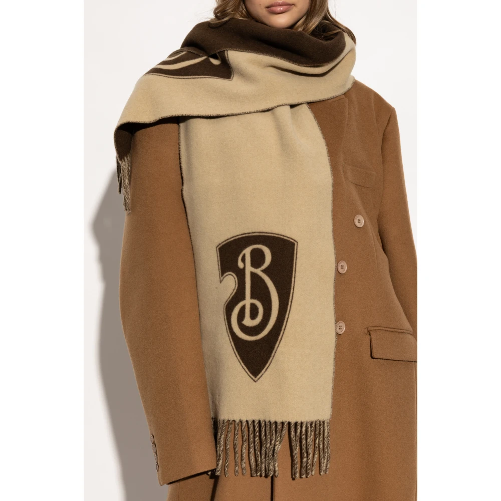 Burberry Sjaal met logo Beige Unisex