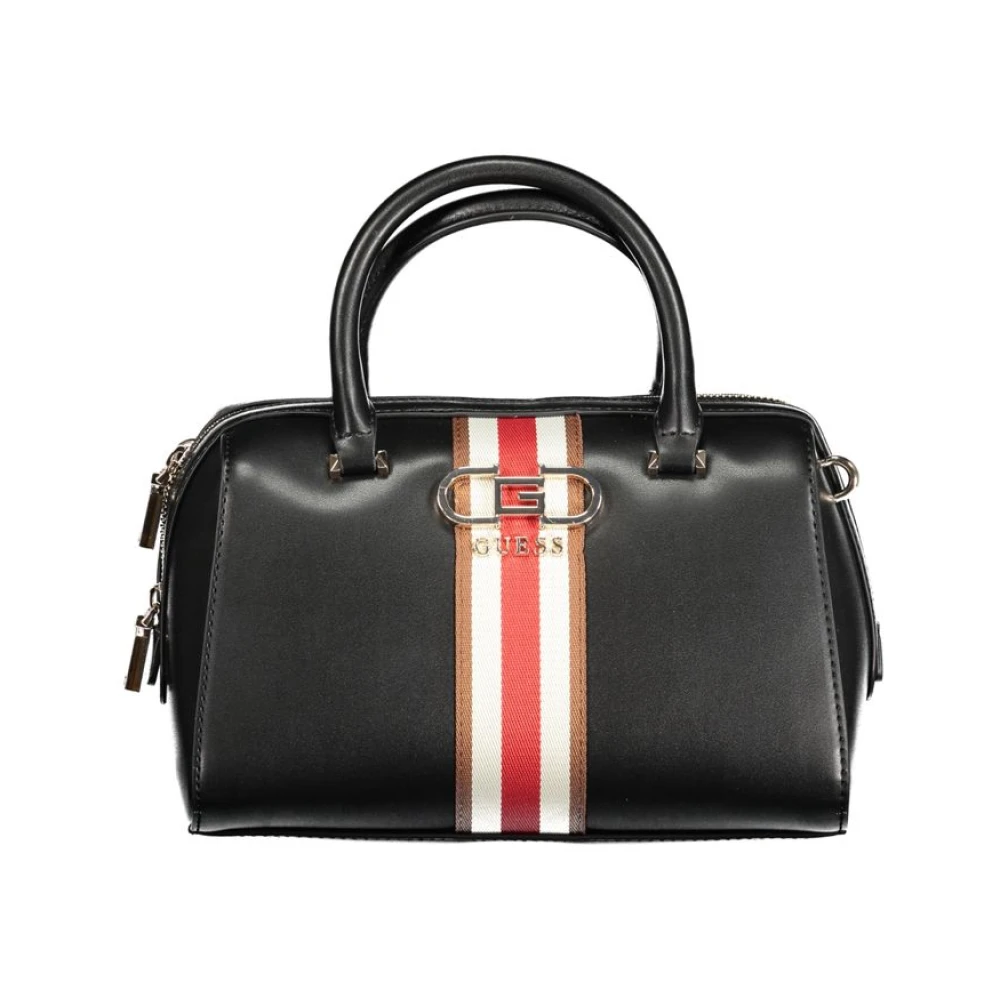 Guess Zwarte Polyethyleen Handtas met Verstelbare Schouderband Black Dames