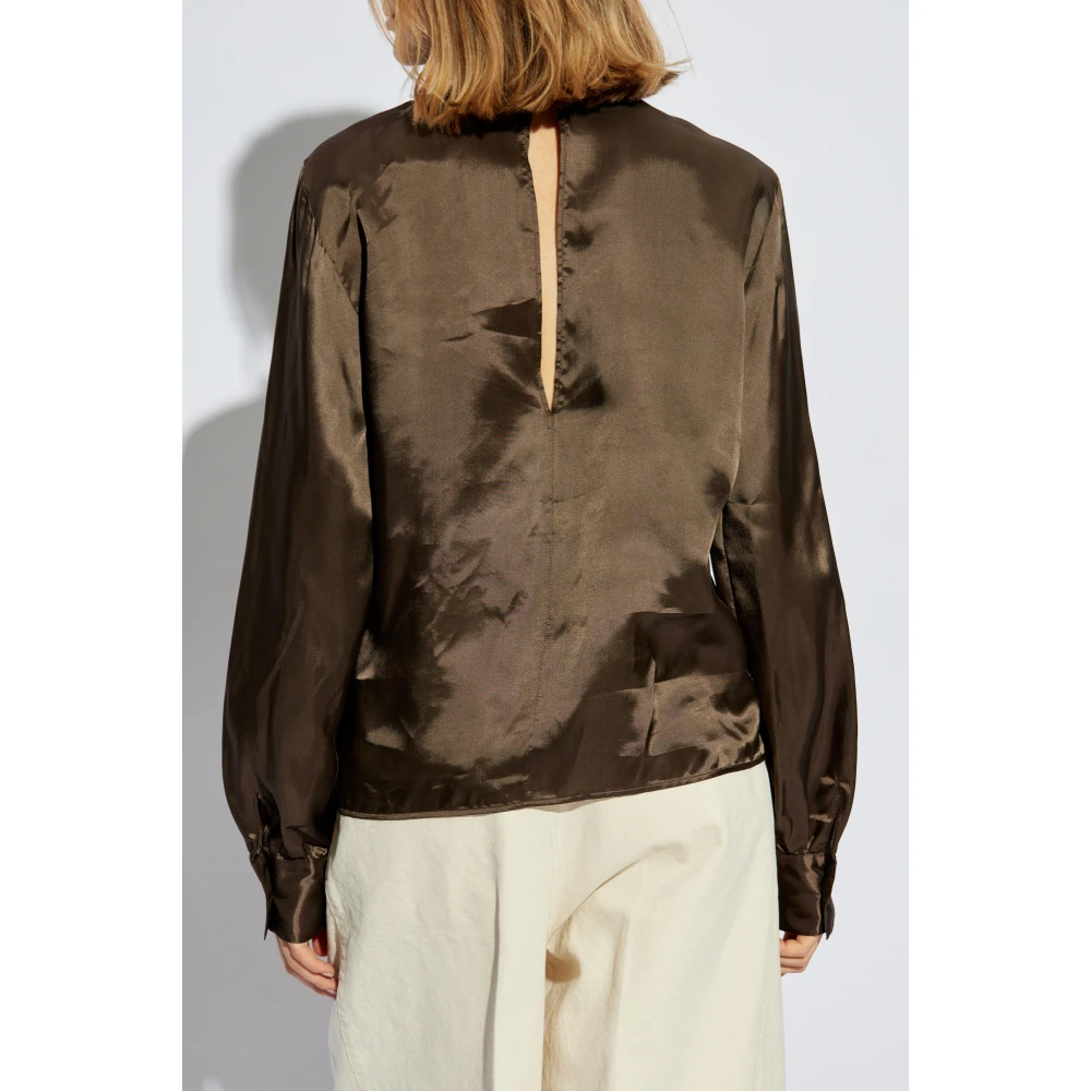 MM6 Maison Margiela Twist Bow Blouse Brown Dames