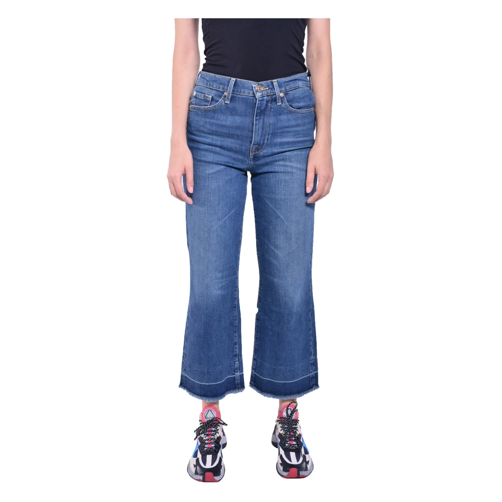 7 For All Mankind Cropped Jeans Blue Dames