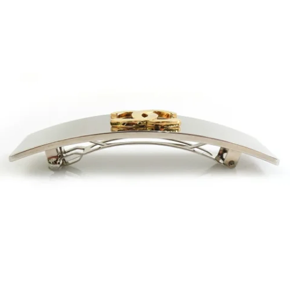 Chanel Vintage Pre-owned Metal hair-accessories Yellow Dames