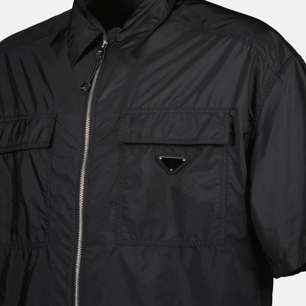 Prada Zwarte rits shirt Lente-Zomer 2025 Black Heren