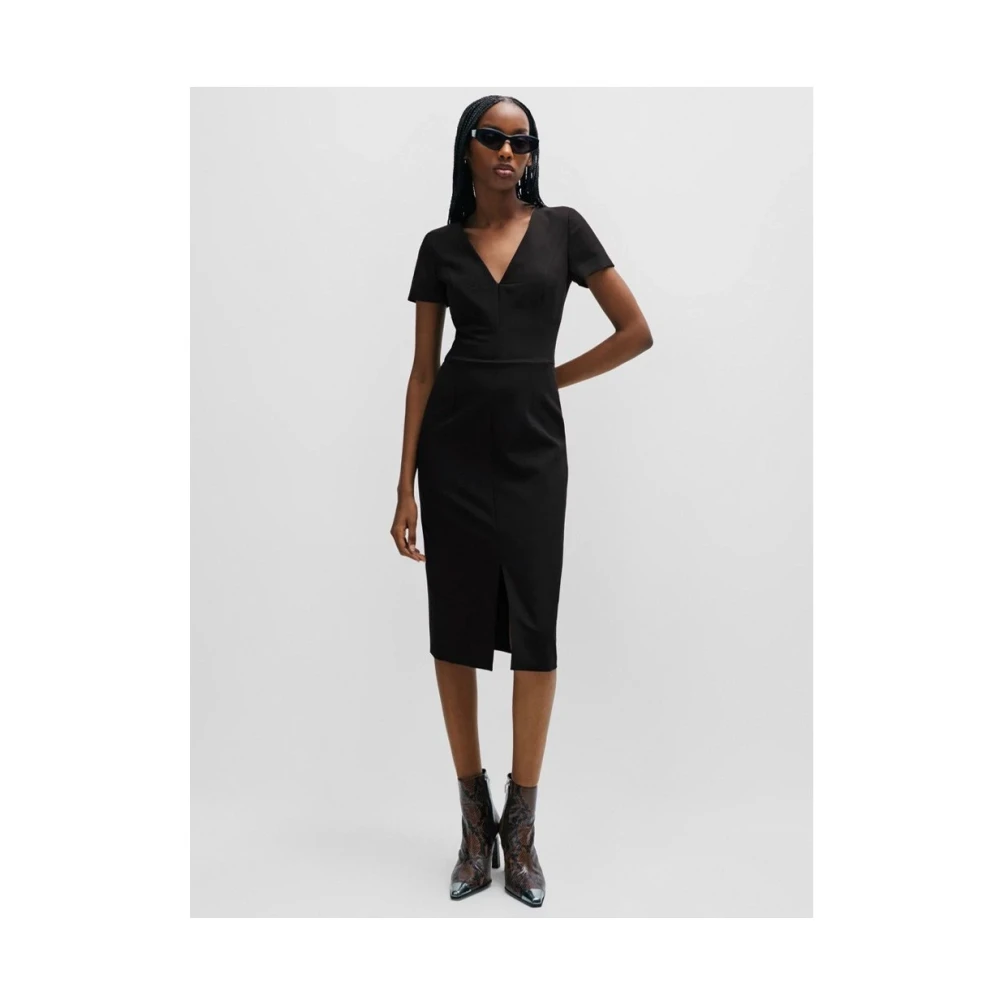 Hugo Boss Elegante Jurk Black Dames
