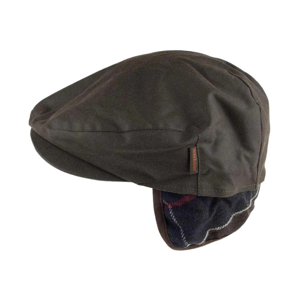 Barbour Wax Flat Cap van Katoen Green Heren