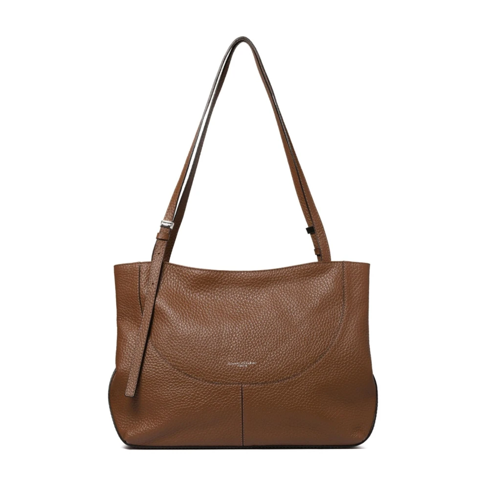 Gianni Chiarini Bruine Maxi Grain leren tas Brown Dames