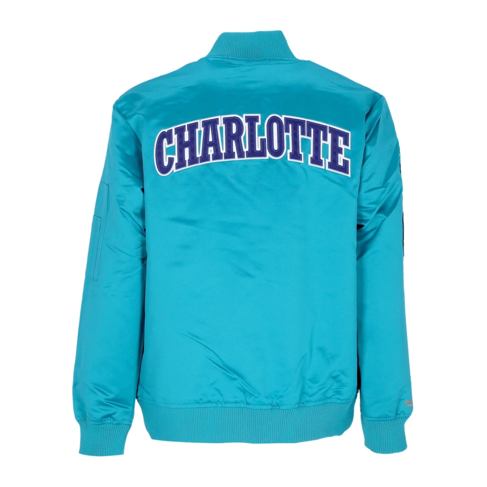 Mitchell & Ness Charlotte Hornets NBA Bomberjack Lichtgewicht Satijn Blue Heren