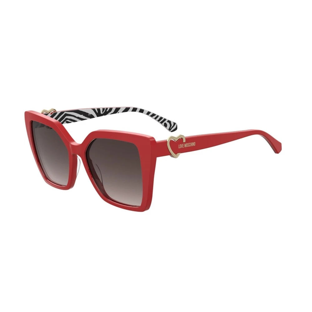 Love Moschino Rode zonnebril met donkergrijze getinte glazen Red Dames
