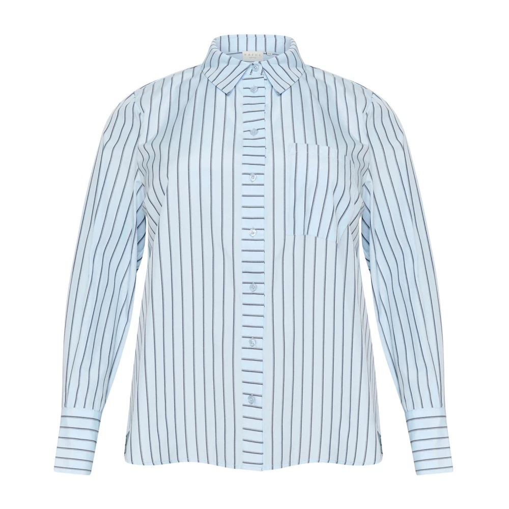 Kaffe Curve Gestreepte Celestial Blue Overhemdblouse Blue Dames