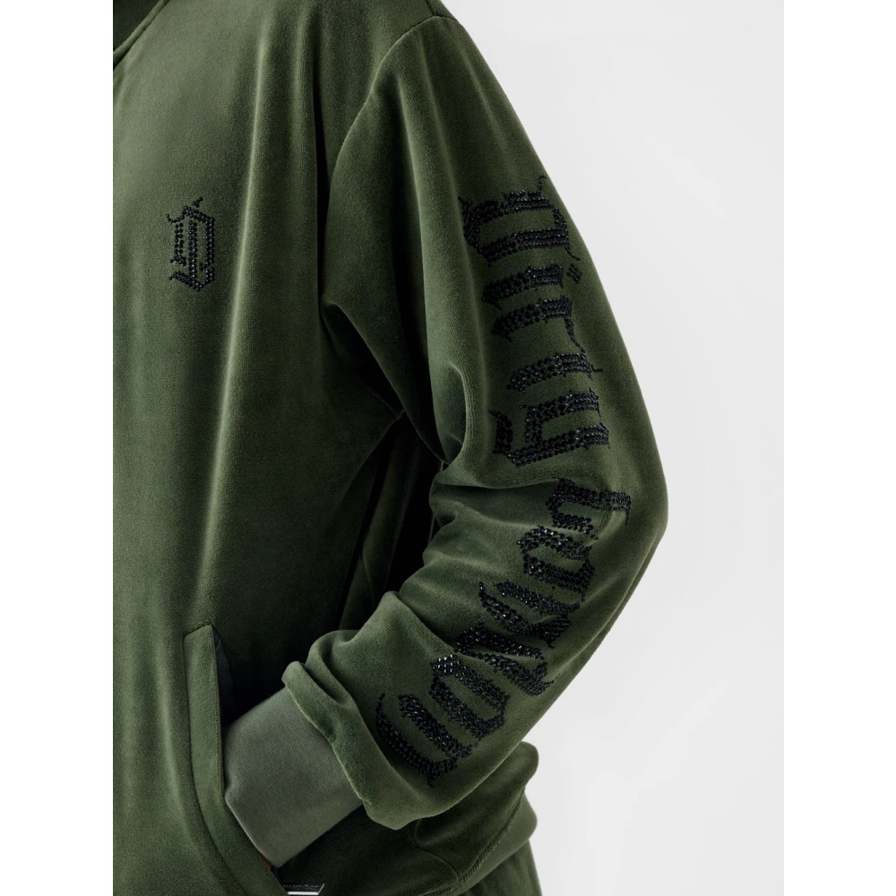 Juicy Couture Thyme Velours Rits Track Jacket Green Heren