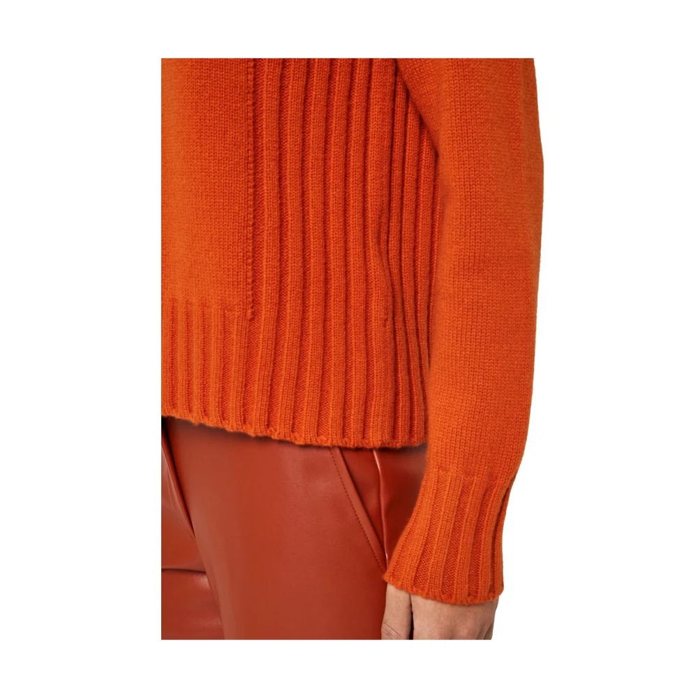 Alpha Studio Kasjmier trui met geribbelde details Orange Dames