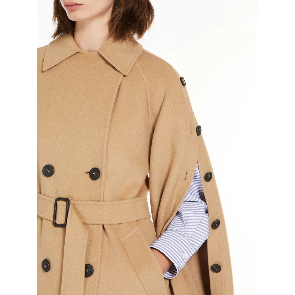 Max Mara Weekend Dubbelbreasted wollen trenchcoat Beige Dames