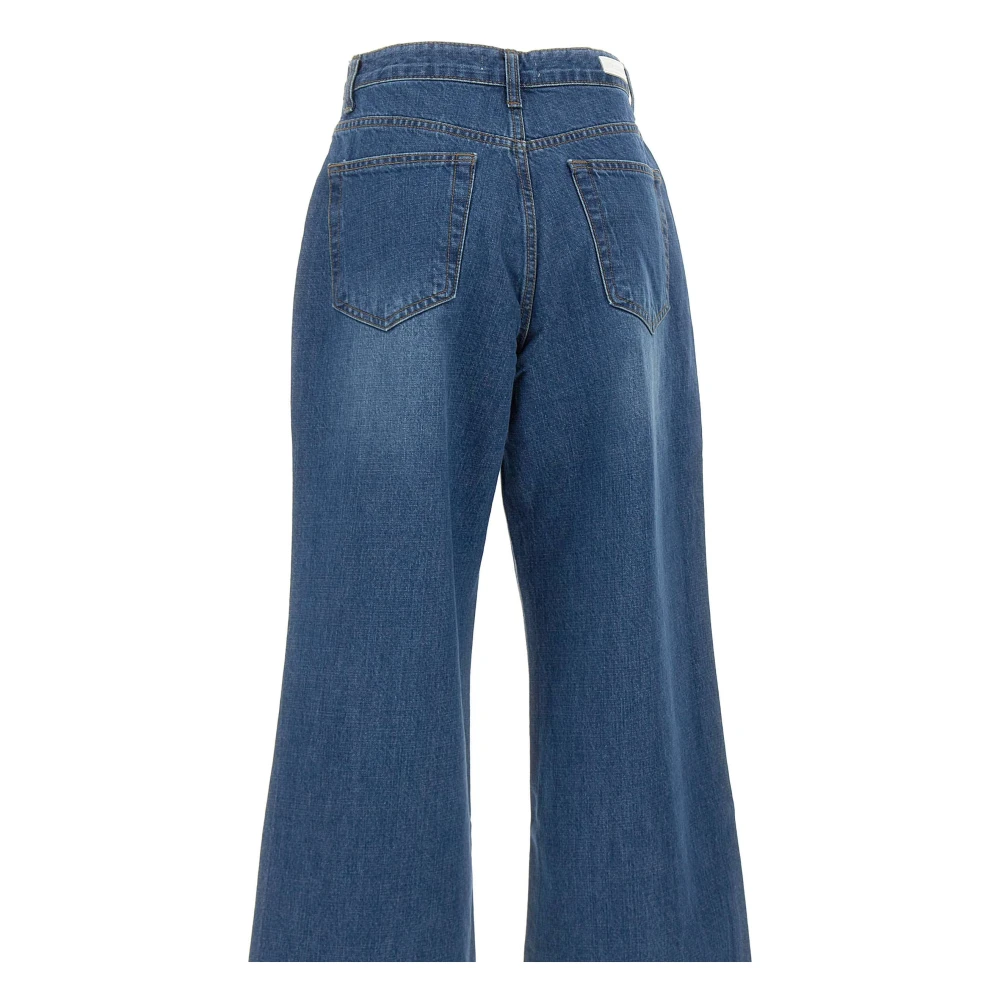 LOW Classic Wijde Pijp Denim Jeans voor Vrouwen Blue Dames