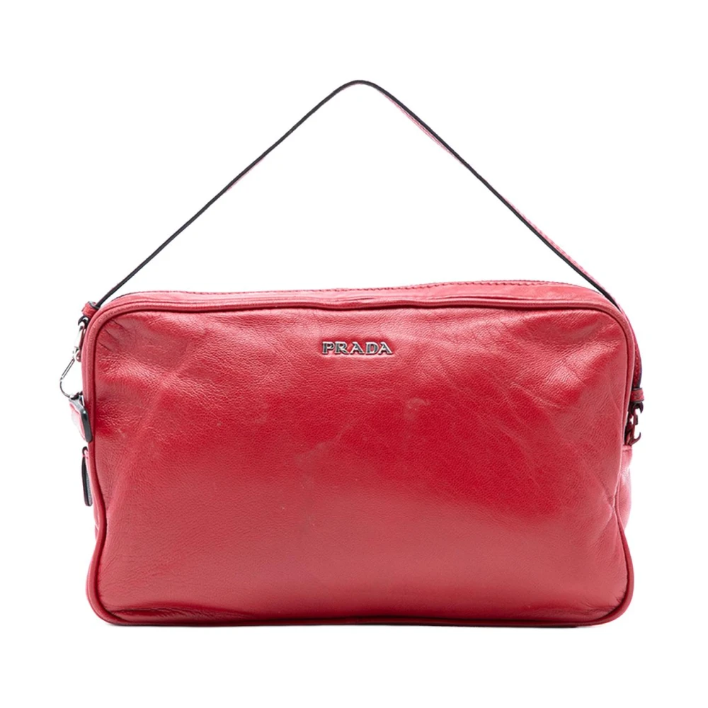 Prada Vintage Women's Red Vintage Handbags, One Size, Pre-Owned Vintage Leather Shoulder Bag