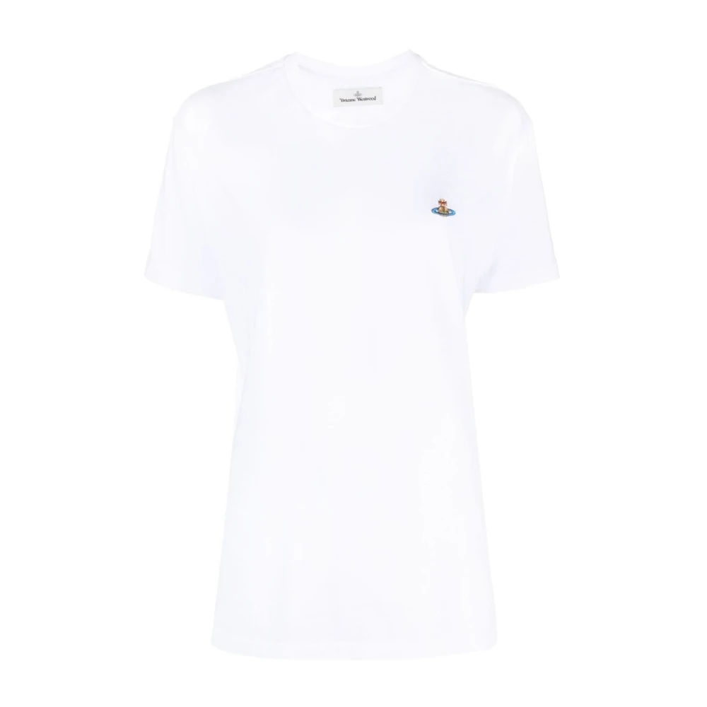 Vivienne Westwood Wit Orb Logo T-Shirt White Dames