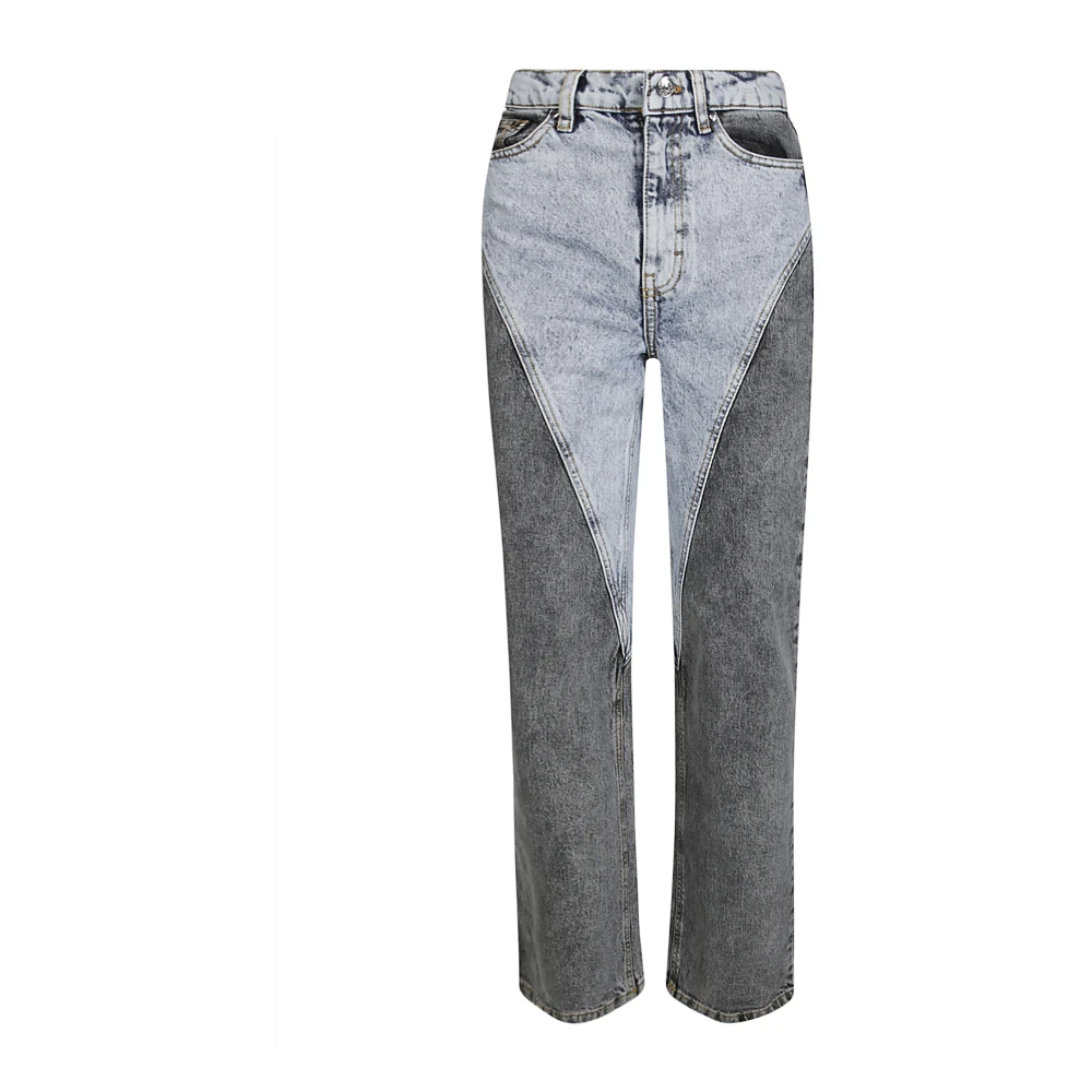 Rotate Birger Christensen Bicolor Straight Jeans Blue Dames