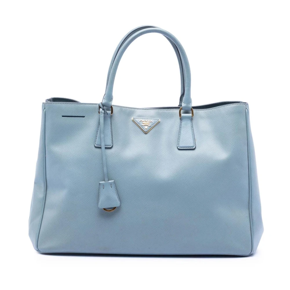 Prada Vintage Women's Blue Pre-Owned Saffiano Leather Tote Bag
