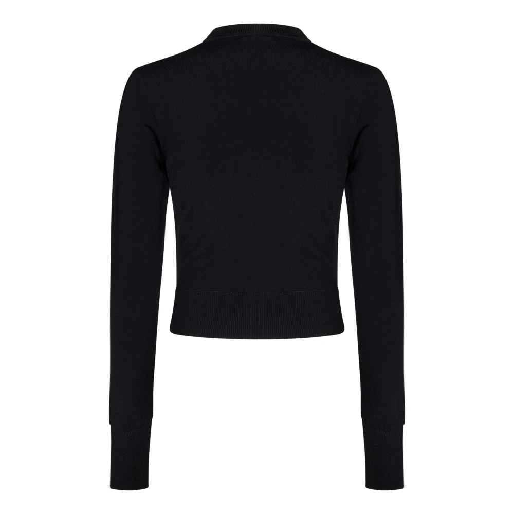 Versace Jeans Couture Zwarte Cut-Out Sweater Aw24 Black Dames