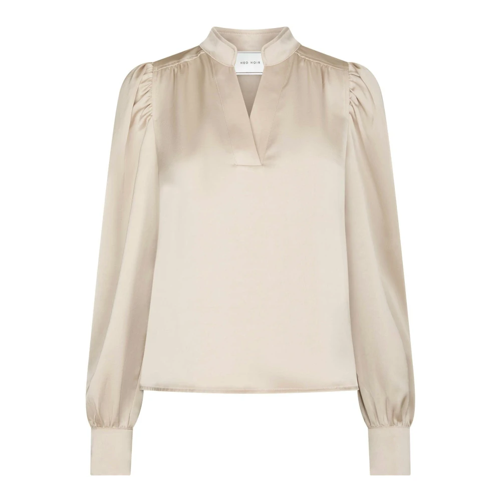 Neo Noir Beige Rosslyn Heavy Sateen Blouse - Female - Blouses - M - Blouses & Shirts