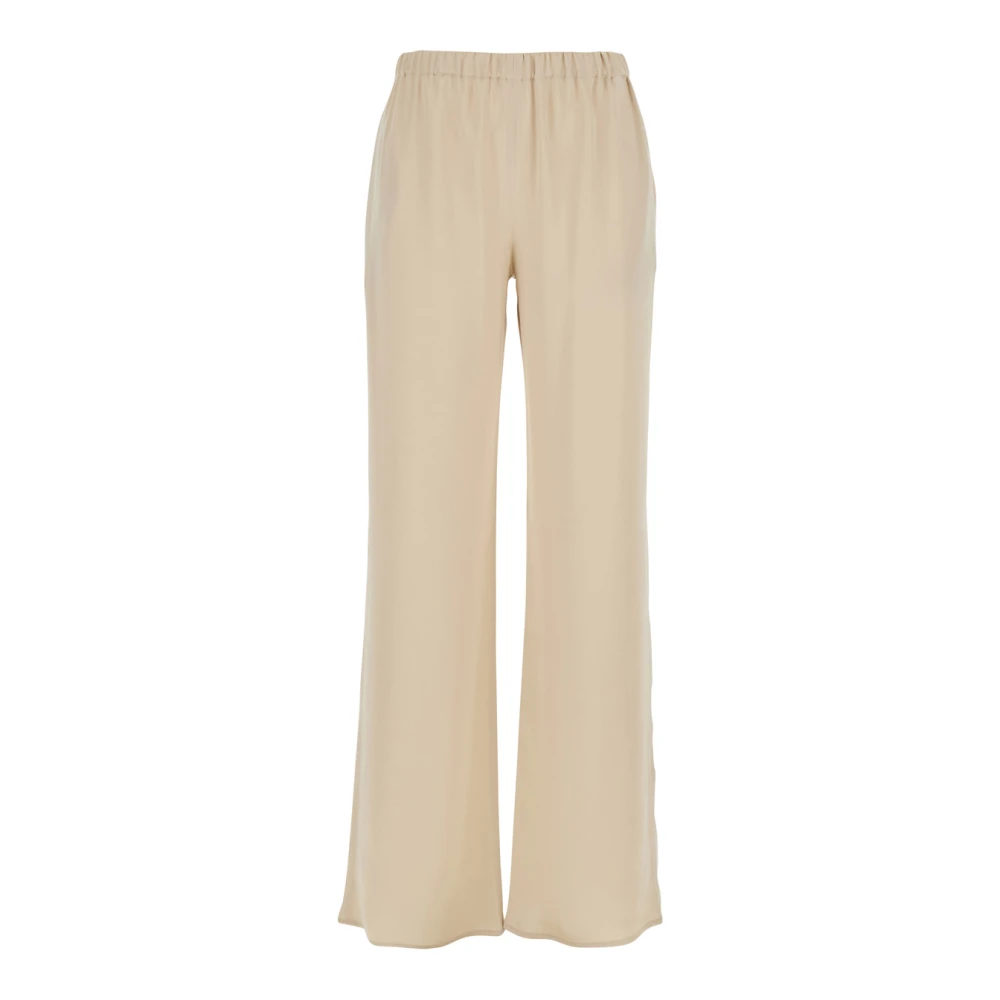 Antonelli Firenze Zijde Blend Wijde Beige Broek Beige Dames