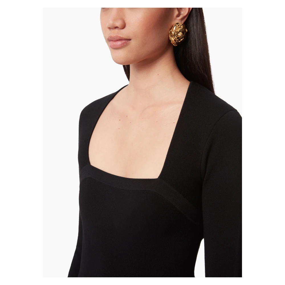 Nina Ricci Zwarte Wol Zeemeermin Jurk Black Dames