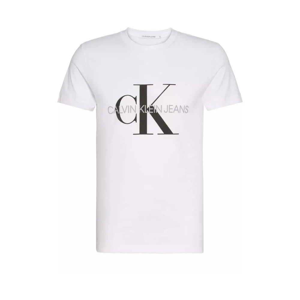 Calvin Klein Jeans Men's White Cotton Slim Tee With Ck Logo 2XL