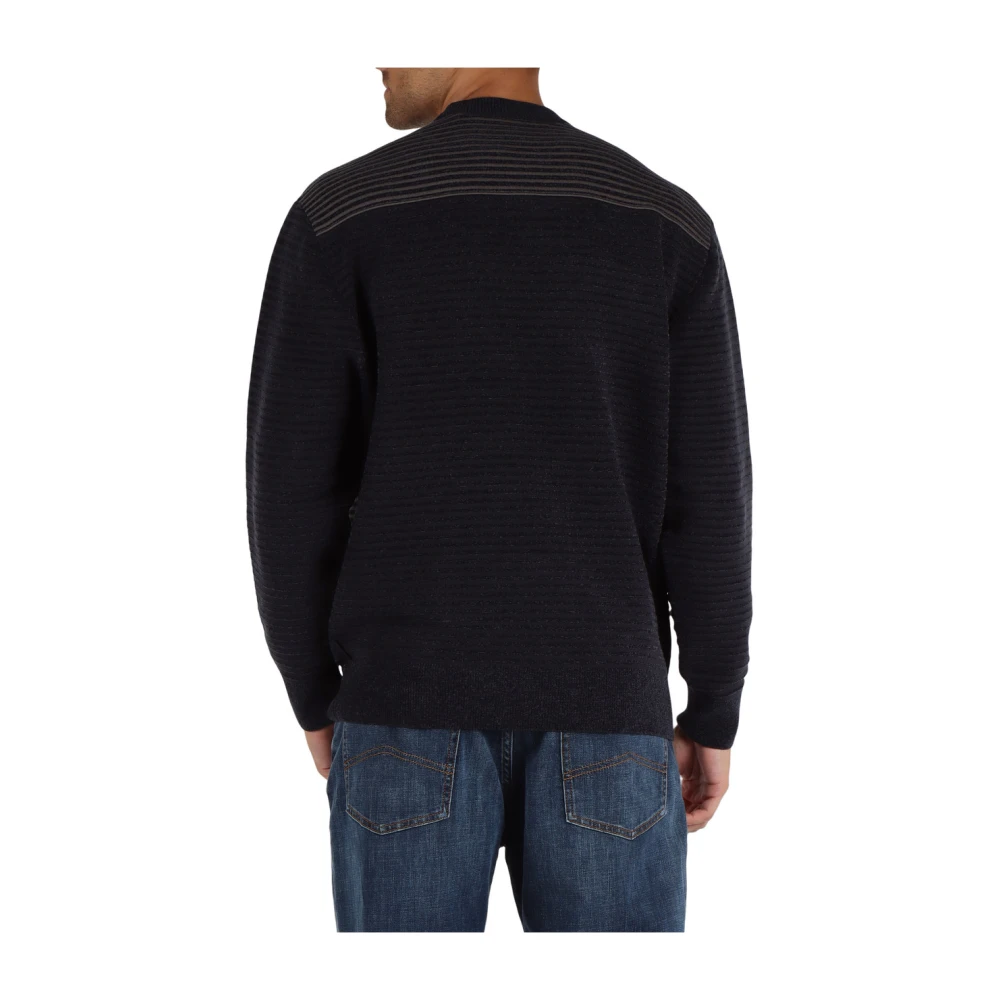 Armani Exchange Decoratieve Viscose Blend Trui Blue Heren