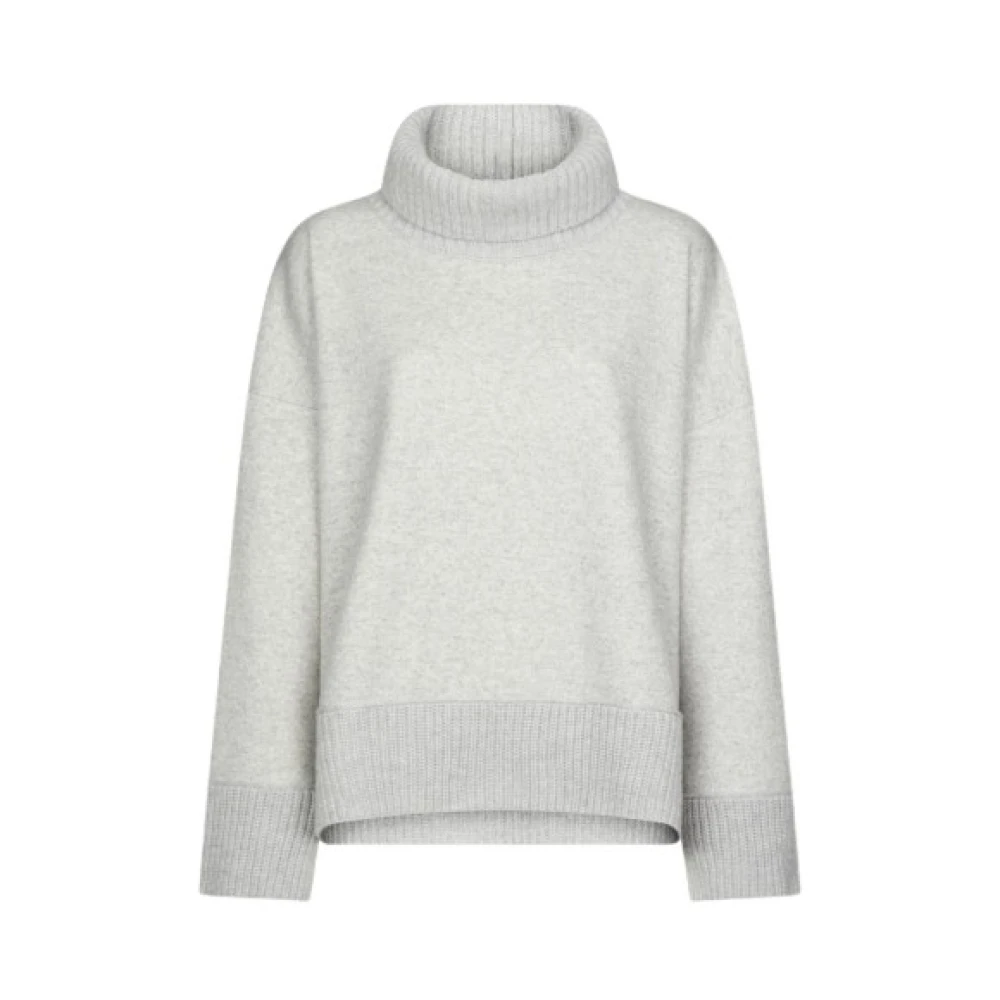 Dondup Oversized Cashmere Blend Rollneck Sweatshirt Gray Dames