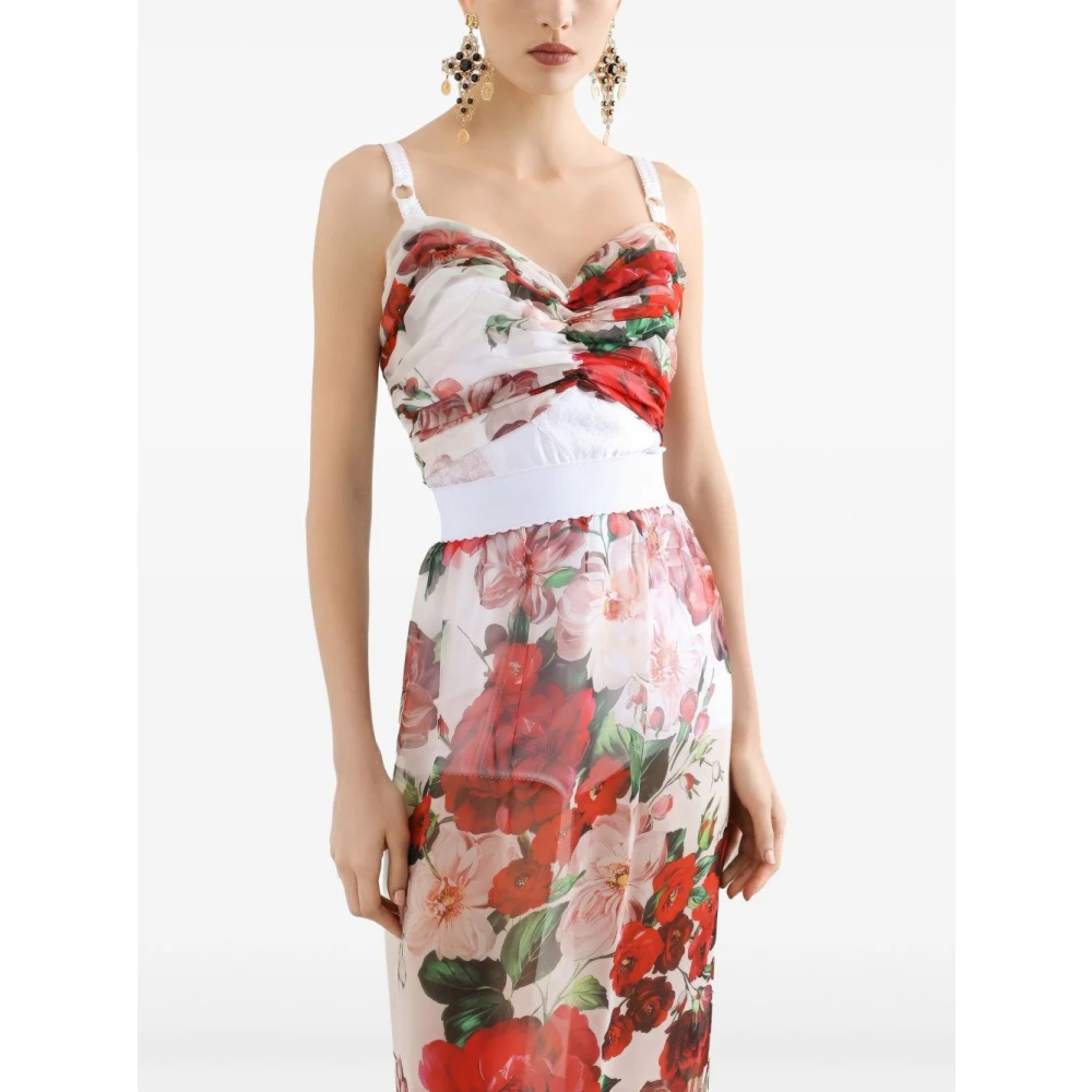 Dolce & Gabbana Witte Sweetheart Neck Top Multicolor Dames