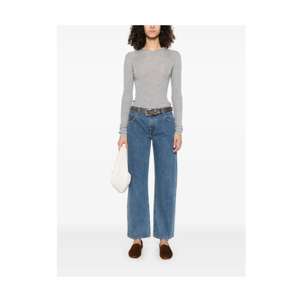 Khaite Lichtgrijze V-hals Trui Gray Dames