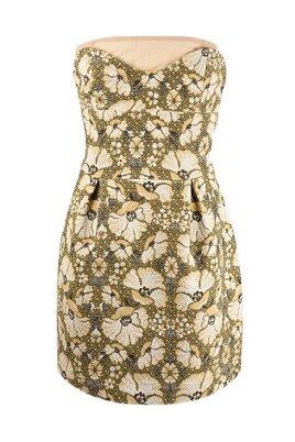 robe-strapless-florale-verte