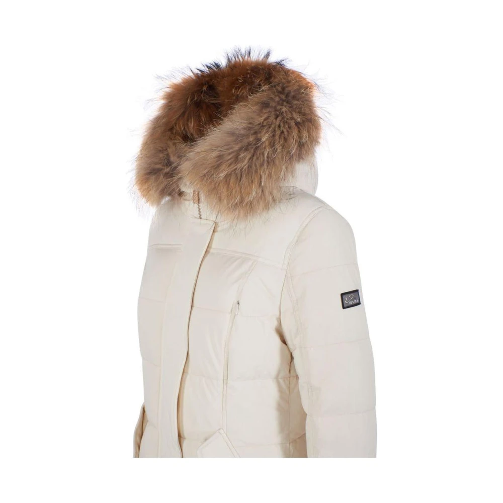 YES ZEE Gewatteerde Softshell Jas met Bont Capuchon White Dames