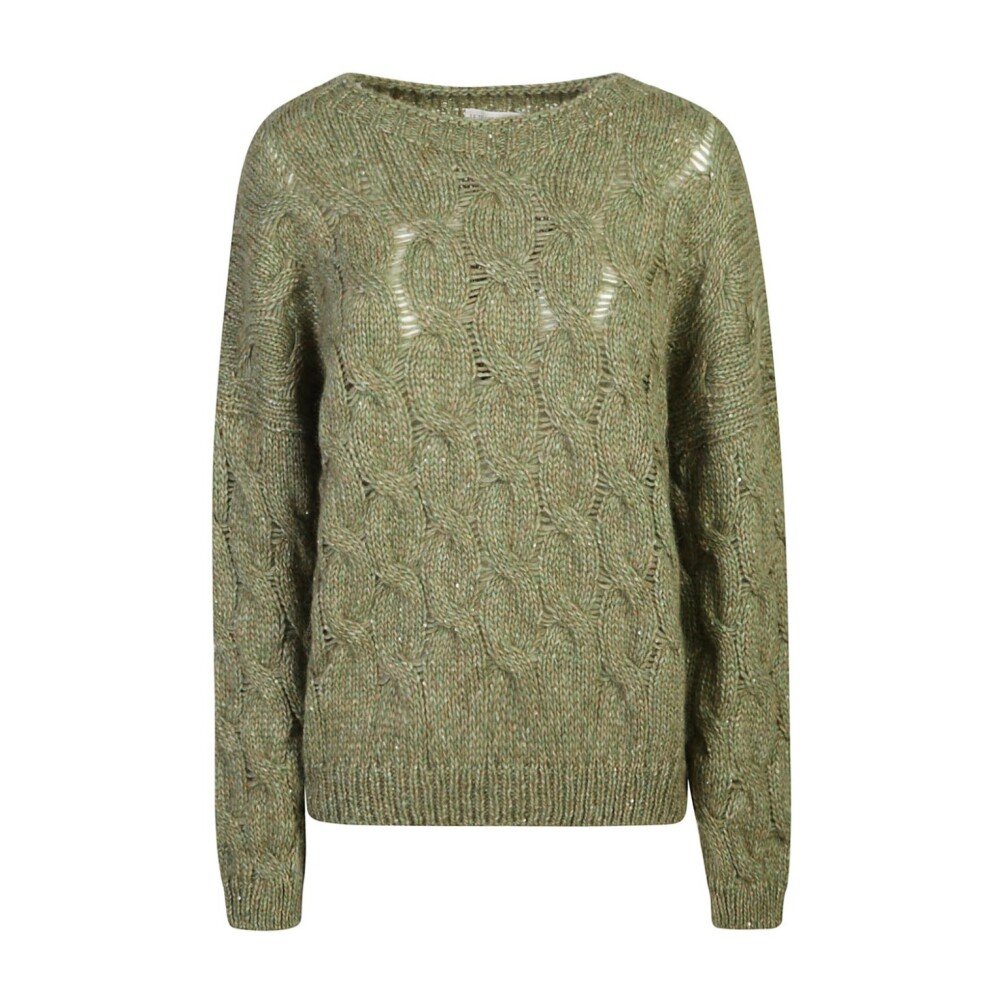 Green Sweatshirt AW24 Women s Fashion Le Tricot Perugia Round neck Knitwear Miinto