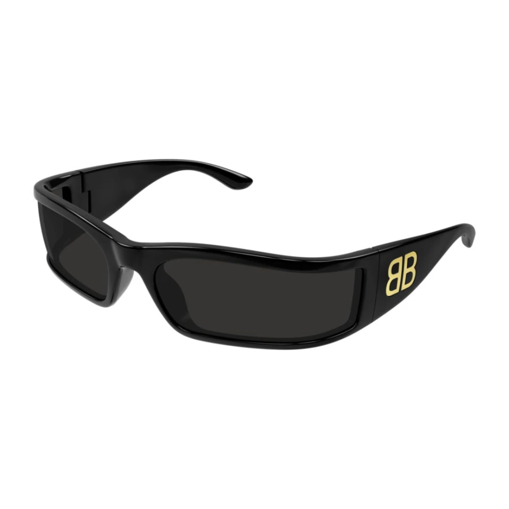 Balenciaga Unisex Black Sunglasses, One Size, Wrap Sunglasses
