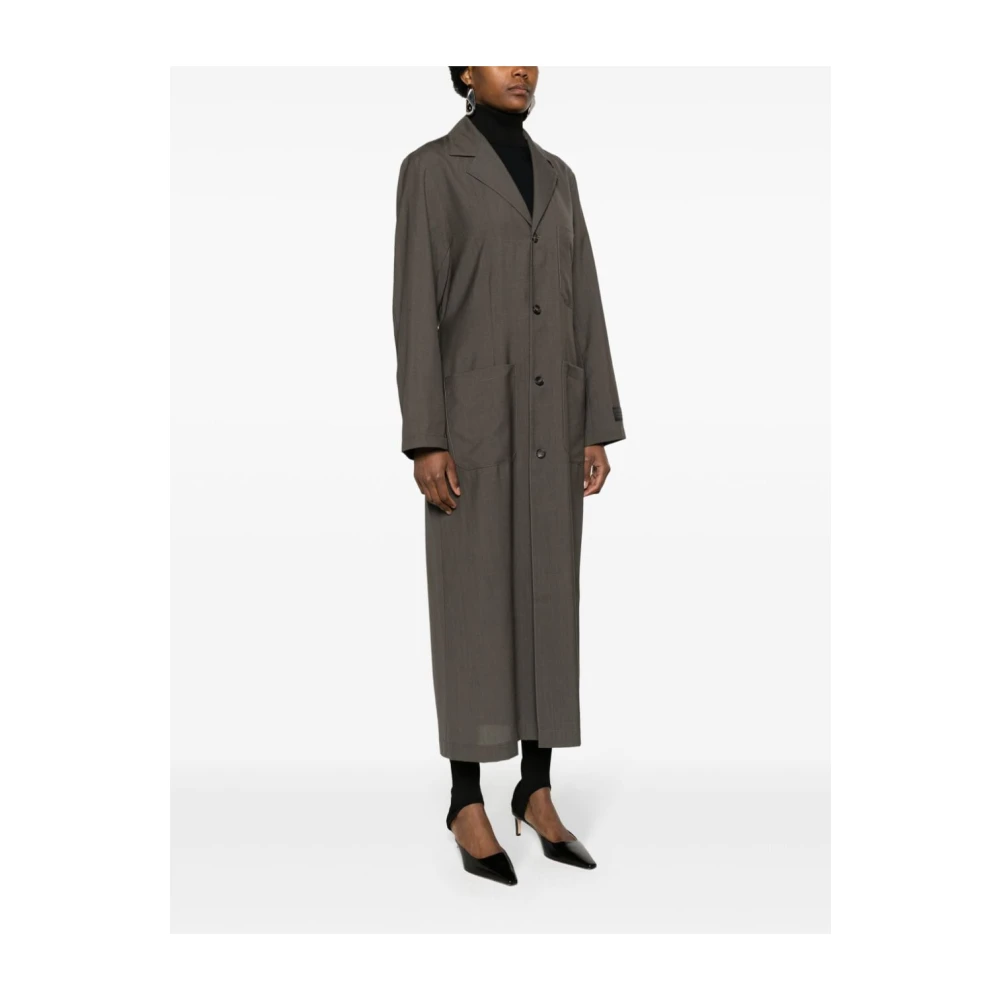 MM6 Maison Margiela Donkergrijze wollen jas Gray Dames