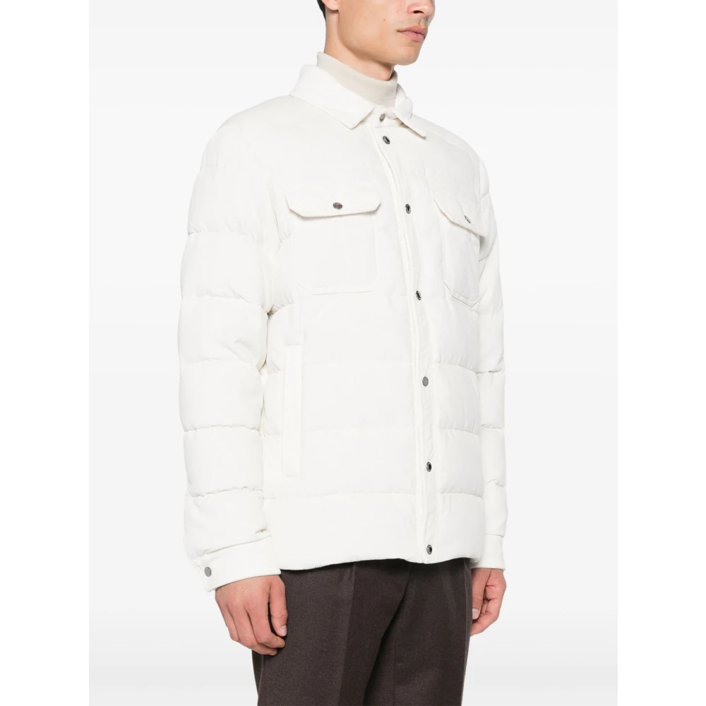 Moorer Witte Gewatteerde Jas White Heren