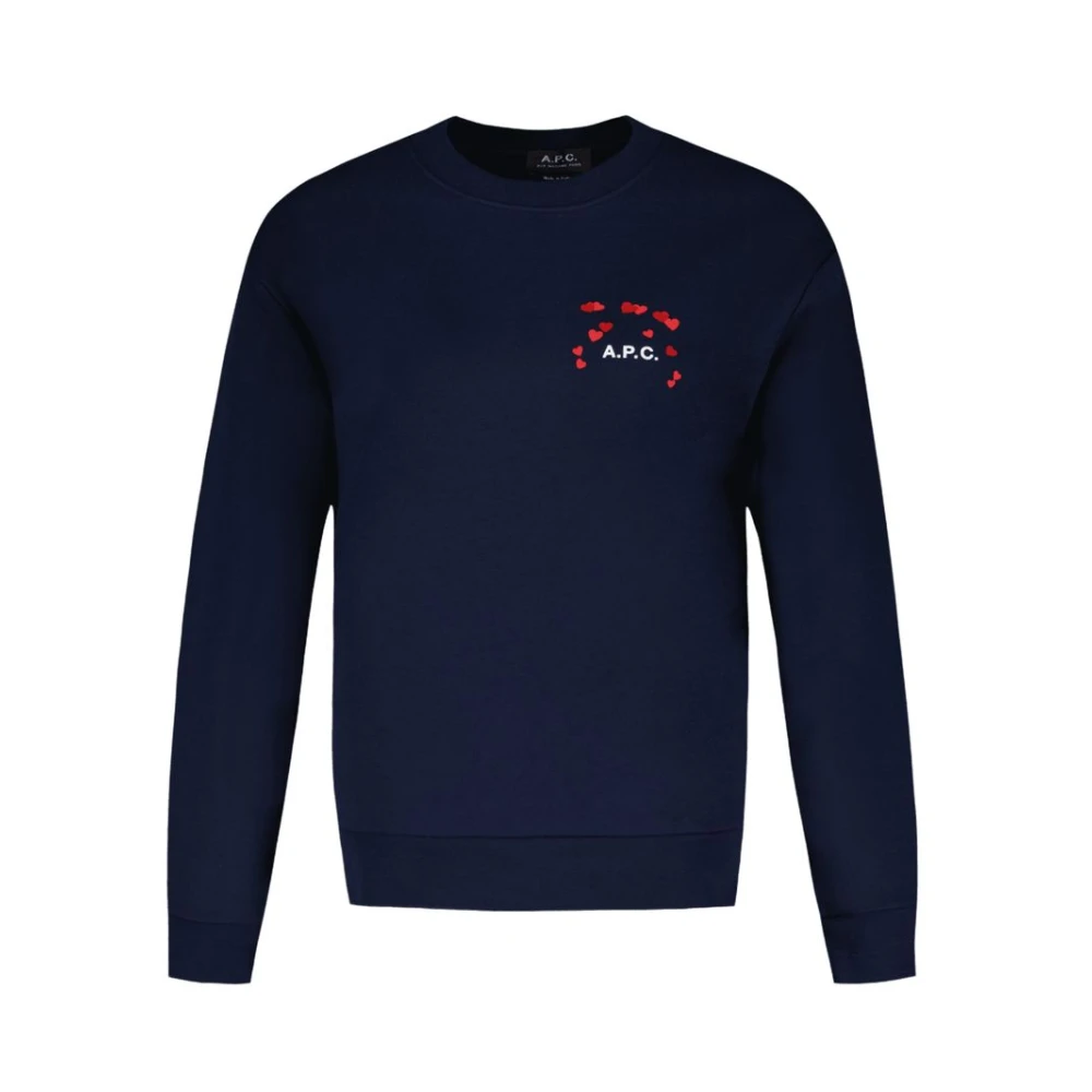 A.p.c. Men's Blue Sweatshirts, Xs, Cotton Valentin Sweat Made In Vietnam