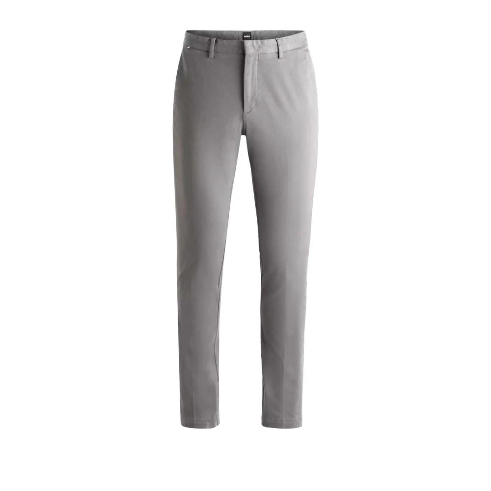 Hugo Boss Slim Fit Katoenen Chino Broek Gray Heren