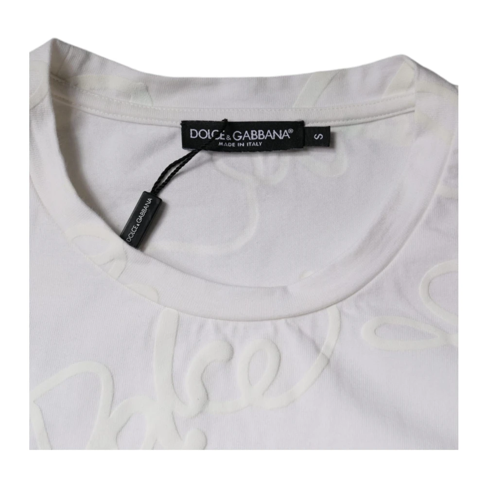 Dolce & Gabbana Witte Katoenen Crew Neck T-shirt White Heren