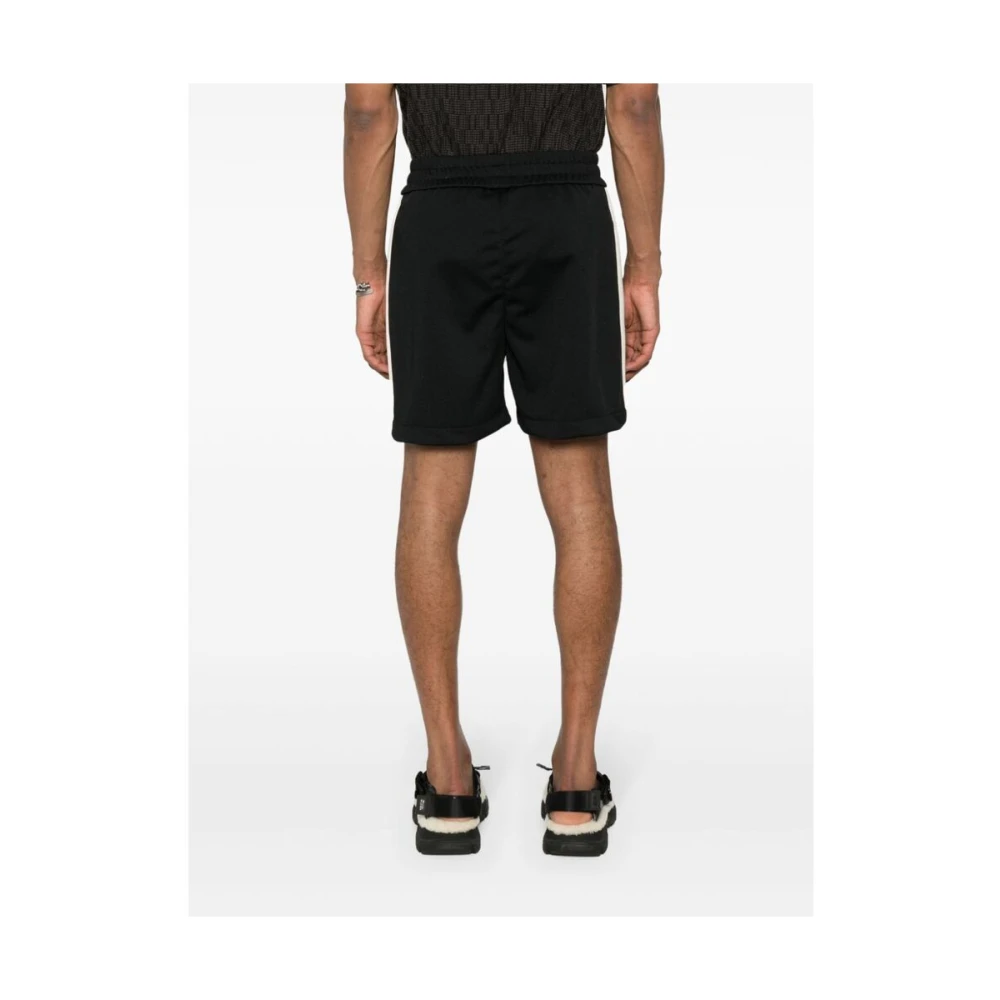 Palm Angels Zwarte Jersey Shorts met Zijstreep Detail Black Heren