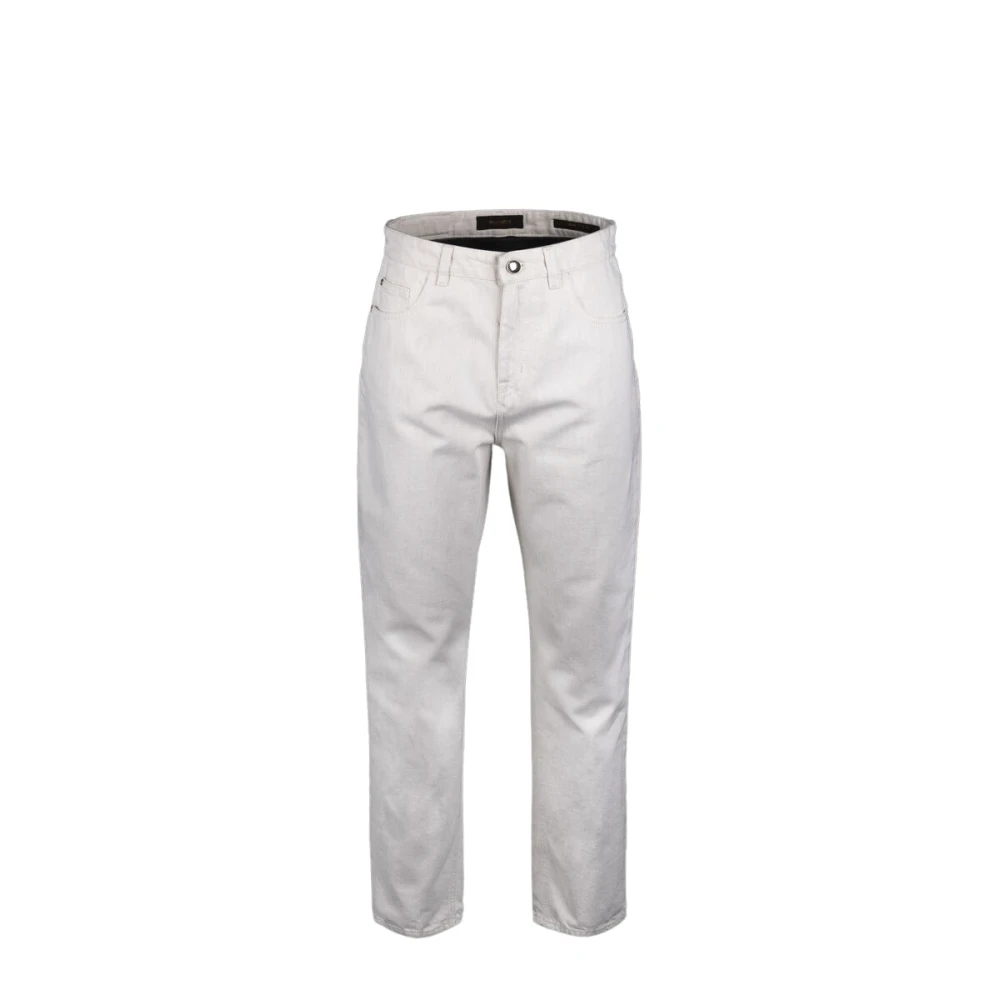 Moorer Women's Beige Straight Trousers, W27, Trousers