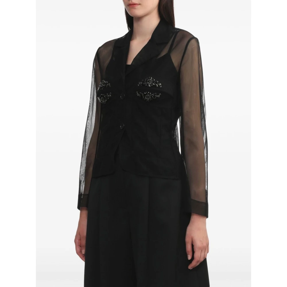 Simone Rocha Zwarte Jassen voor Vrouwen Black Dames