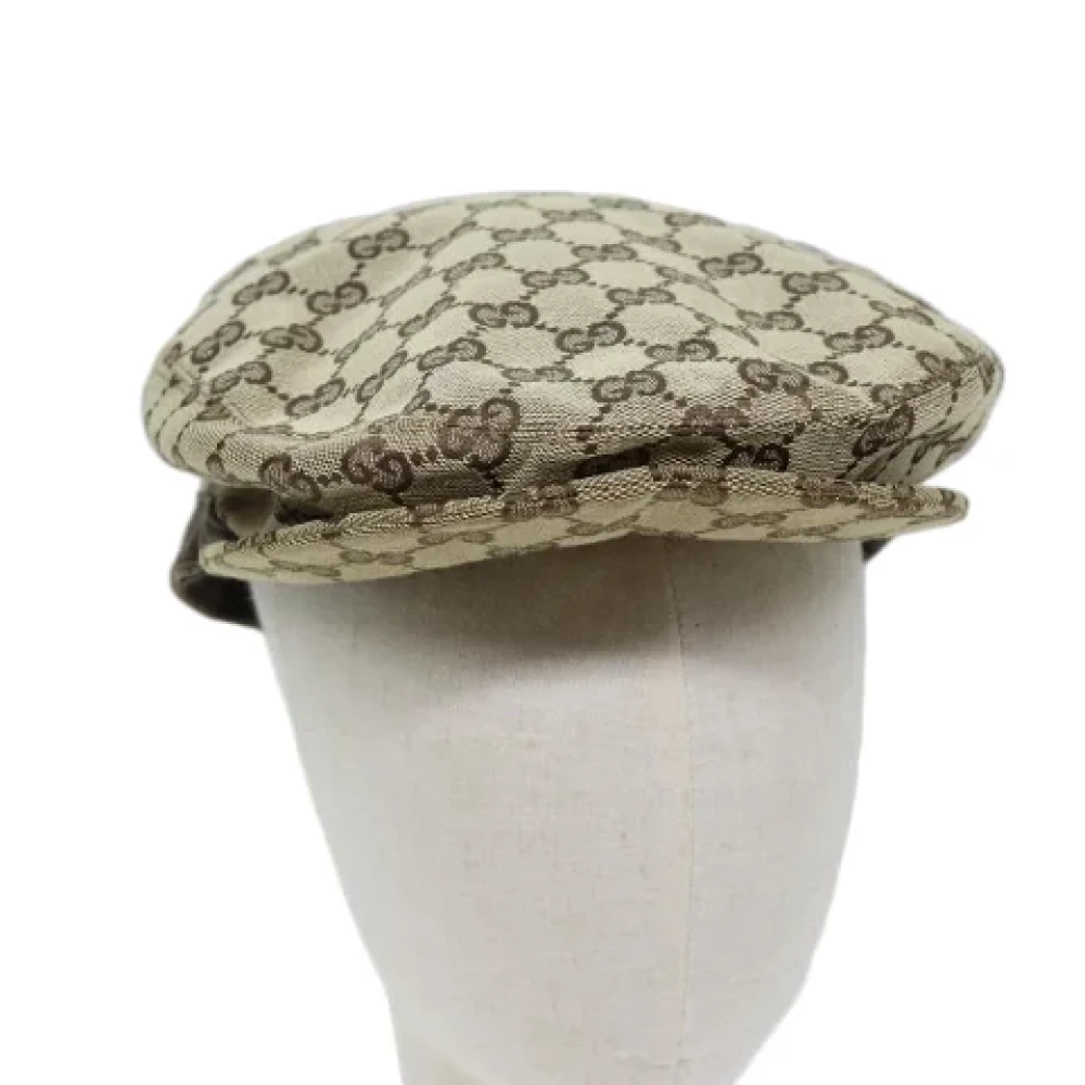 Gucci Vintage Pre-owned Canvas hats Beige Dames