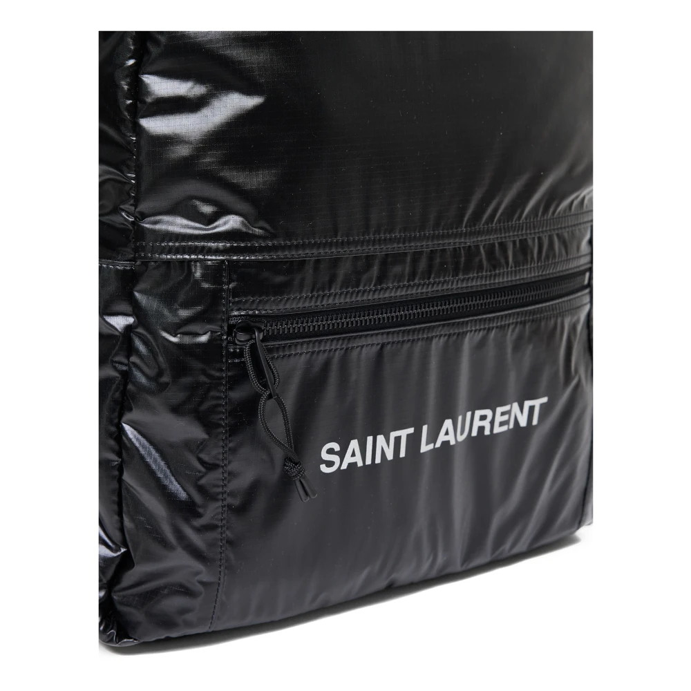 Saint Laurent Nuxx Zwarte Ripstop Nylon Rugzak Black Heren